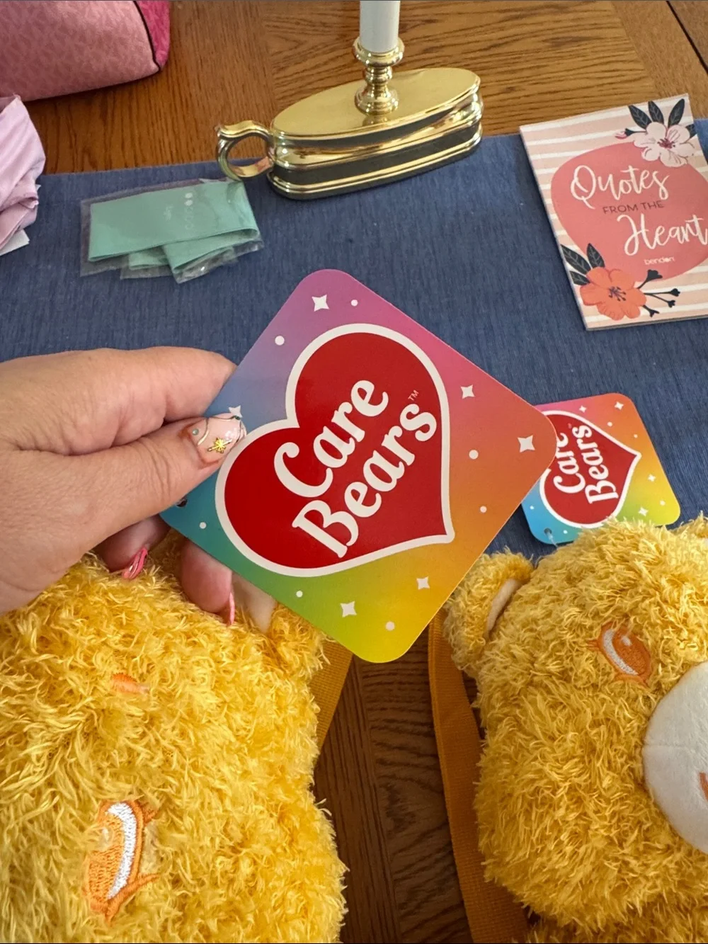 3 Care Bears Sunny Bear Plush Backpack - Bright Yellow Sun Design